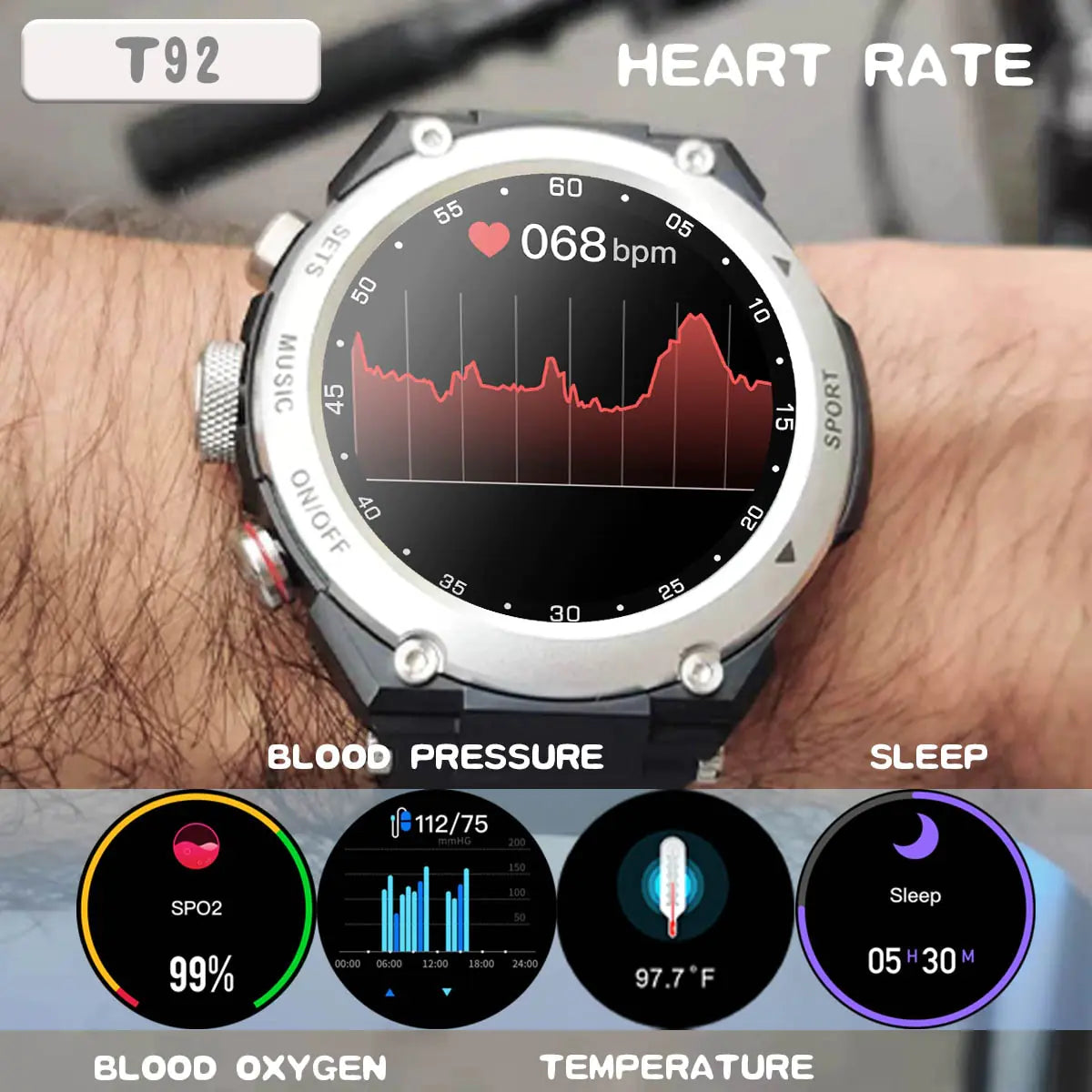 Smart Watch with Earbuds - Quinzey