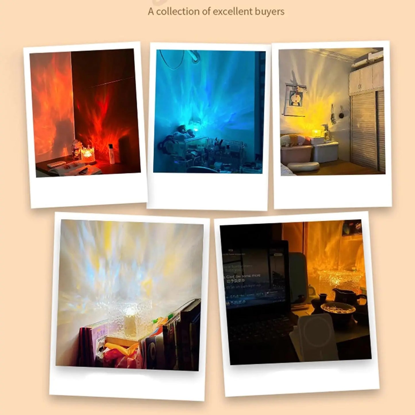 Ocean Wave Projector Light 16 Colors Midnight Calm Relaxing Mood Night Light that Covers the Room - Quinzey