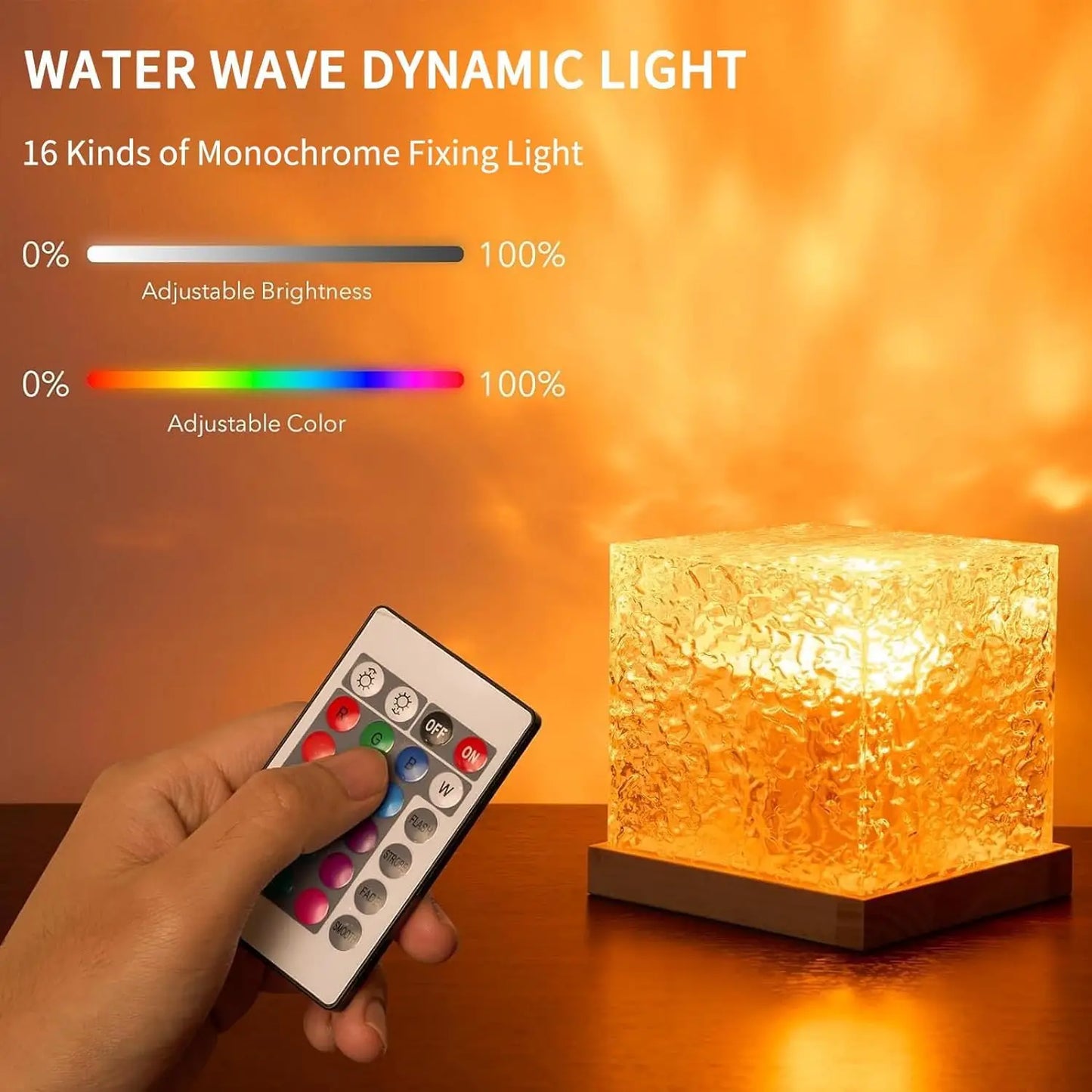 Ocean Wave Projector Light 16 Colors Midnight Calm Relaxing Mood Night Light that Covers the Room - Quinzey