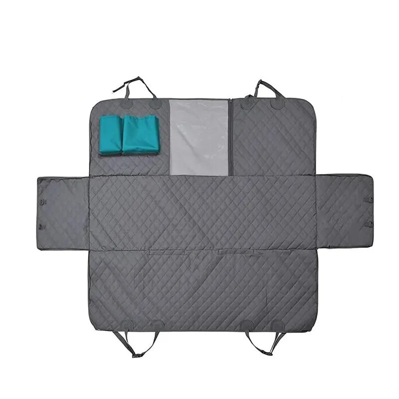143×153 CM Double Zipper Car Pet Seat Waterproof Dirt Resistant Multiple Models Solid Color Rear Seats Cushion - Quinzey