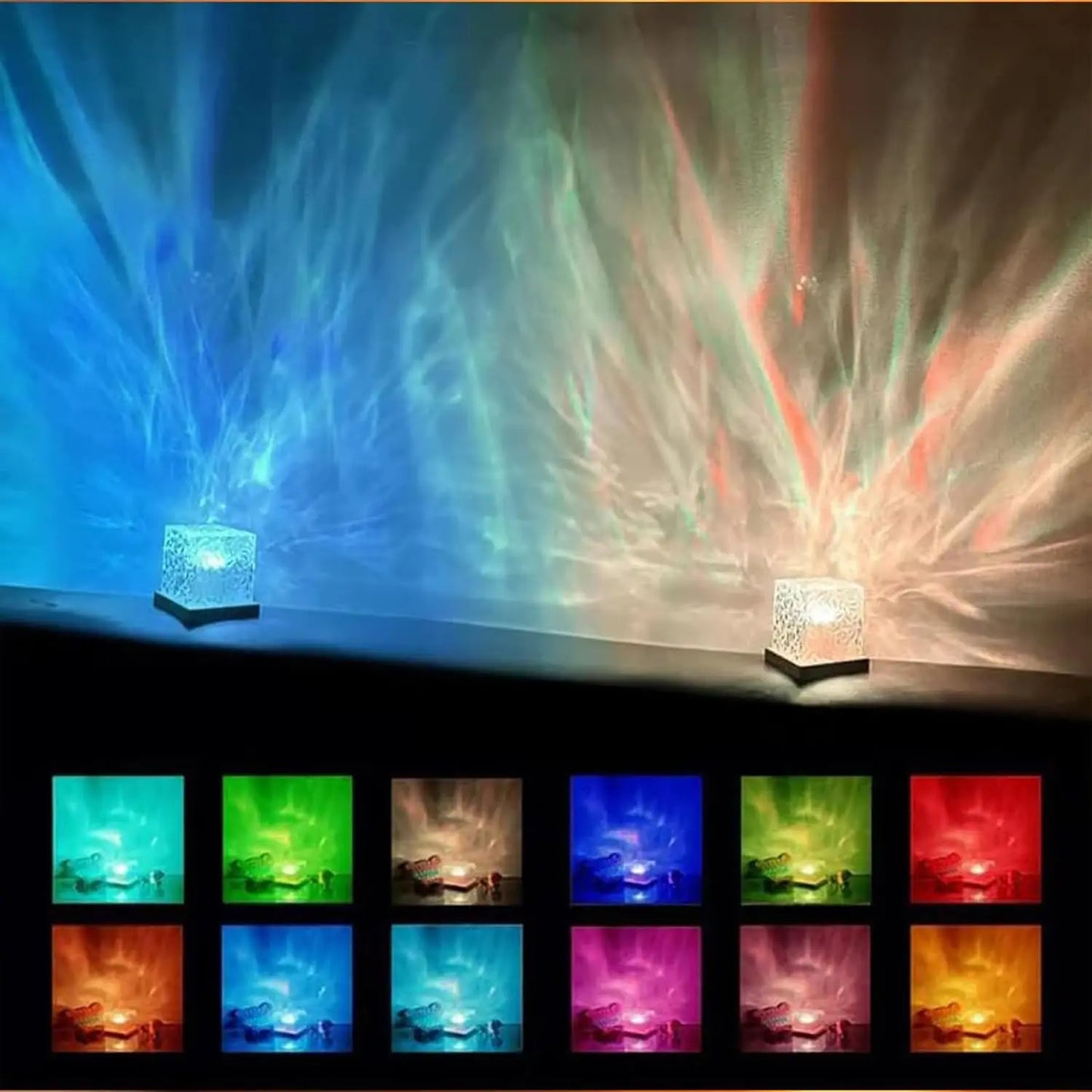 Ocean Wave Projector Light 16 Colors Midnight Calm Relaxing Mood Night Light that Covers the Room - Quinzey