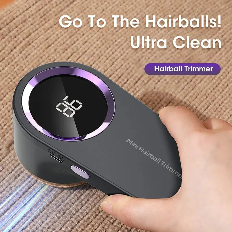 LED Digital Electric Lint Remover USB Rechargeable Fabric Shaver for Sweater Cotton Woolen Garments with Precision Steel Blade - Quinzey