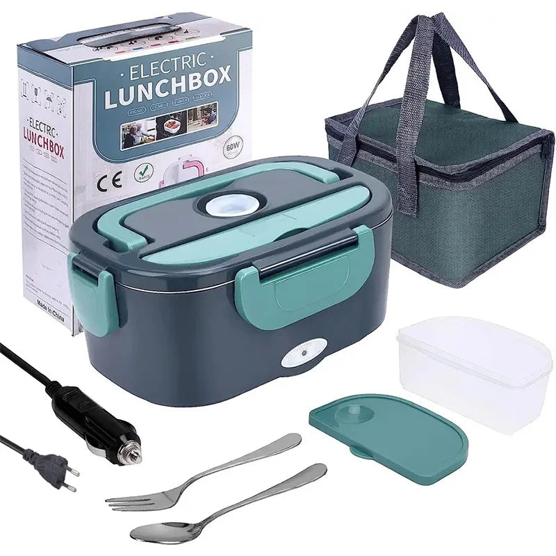 1.5L 60W Electric Lunch Box Food Warmer Portable Leak Proof Car & Home Use Heater for Truckers & Workers - Quinzey