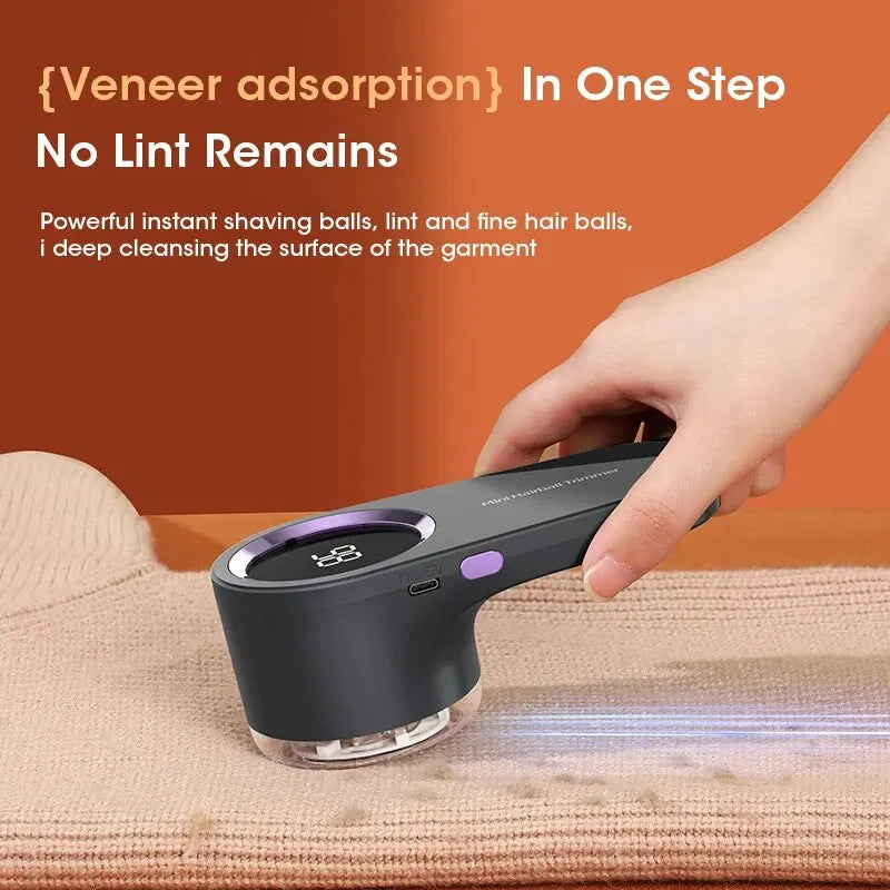 LED Digital Electric Lint Remover USB Rechargeable Fabric Shaver for Sweater Cotton Woolen Garments with Precision Steel Blade - Quinzey