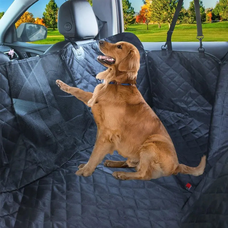 143×153 CM Double Zipper Car Pet Seat Waterproof Dirt Resistant Multiple Models Solid Color Rear Seats Cushion - Quinzey