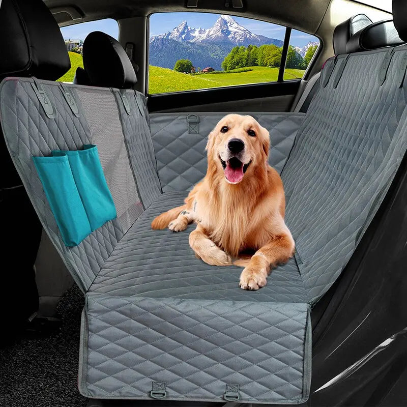143×153 CM Double Zipper Car Pet Seat Waterproof Dirt Resistant Multiple Models Solid Color Rear Seats Cushion - Quinzey