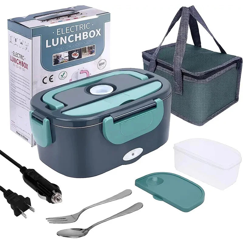 1.5L 60W Electric Lunch Box Food Warmer Portable Leak Proof Car & Home Use Heater for Truckers & Workers - Quinzey