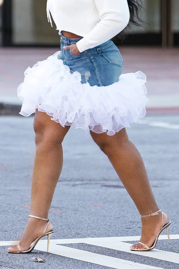 Chic Blue Denim Mini Skirt