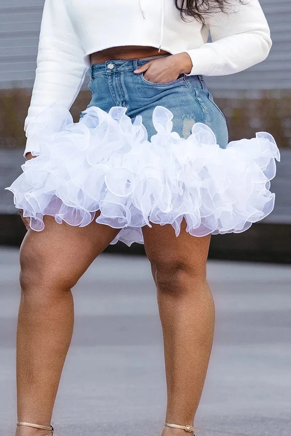 Chic Blue Denim Mini Skirt