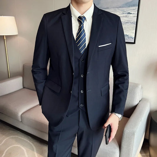 High Fashion Quality Business Casual Wedding (3) Pc Suit