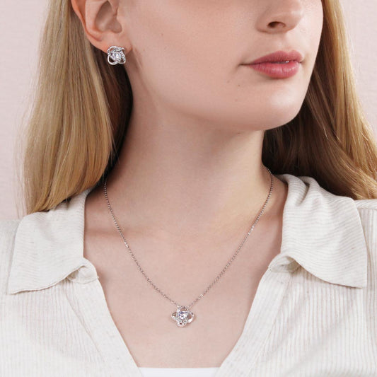 Love Knot Necklace & Earrings for her - Quinzey