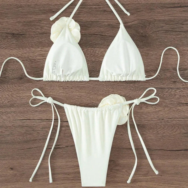 Strappy Floral Bikini Set